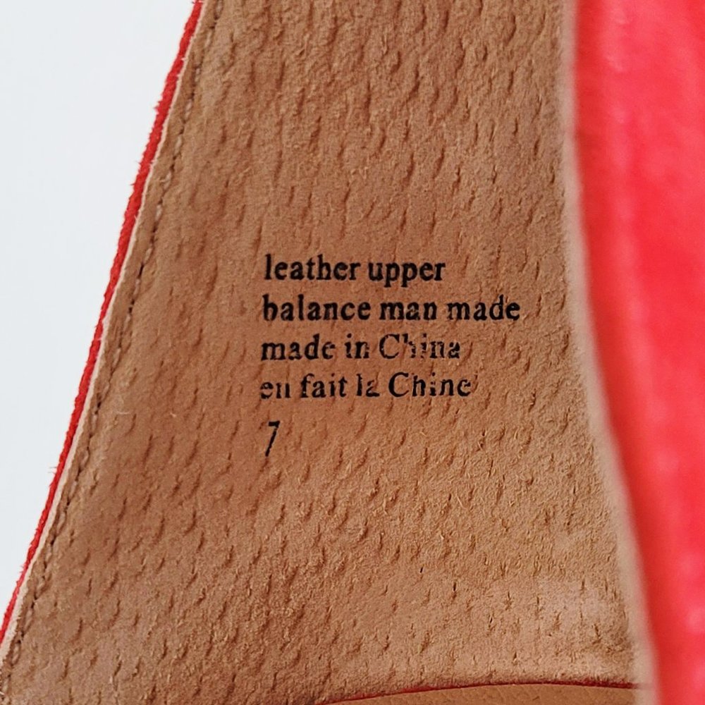 Seychelles x Cory Lynn Calter Red Suede Chunky Heel Sandals - Size 7 - Picture 9 of 9